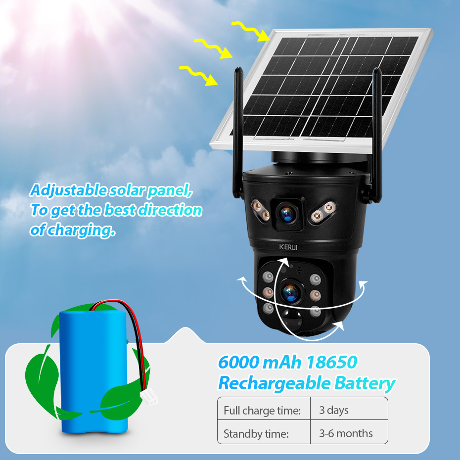 Home Security Ultimate - Caméra solaire WiFi 4G SIM KERUI