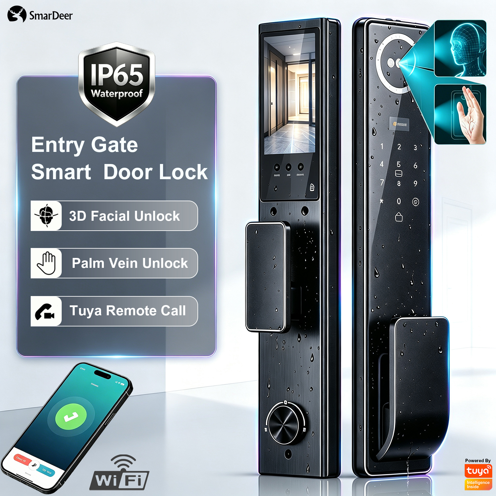 Home Security Video - Serrure de porte intelligente 3D avec