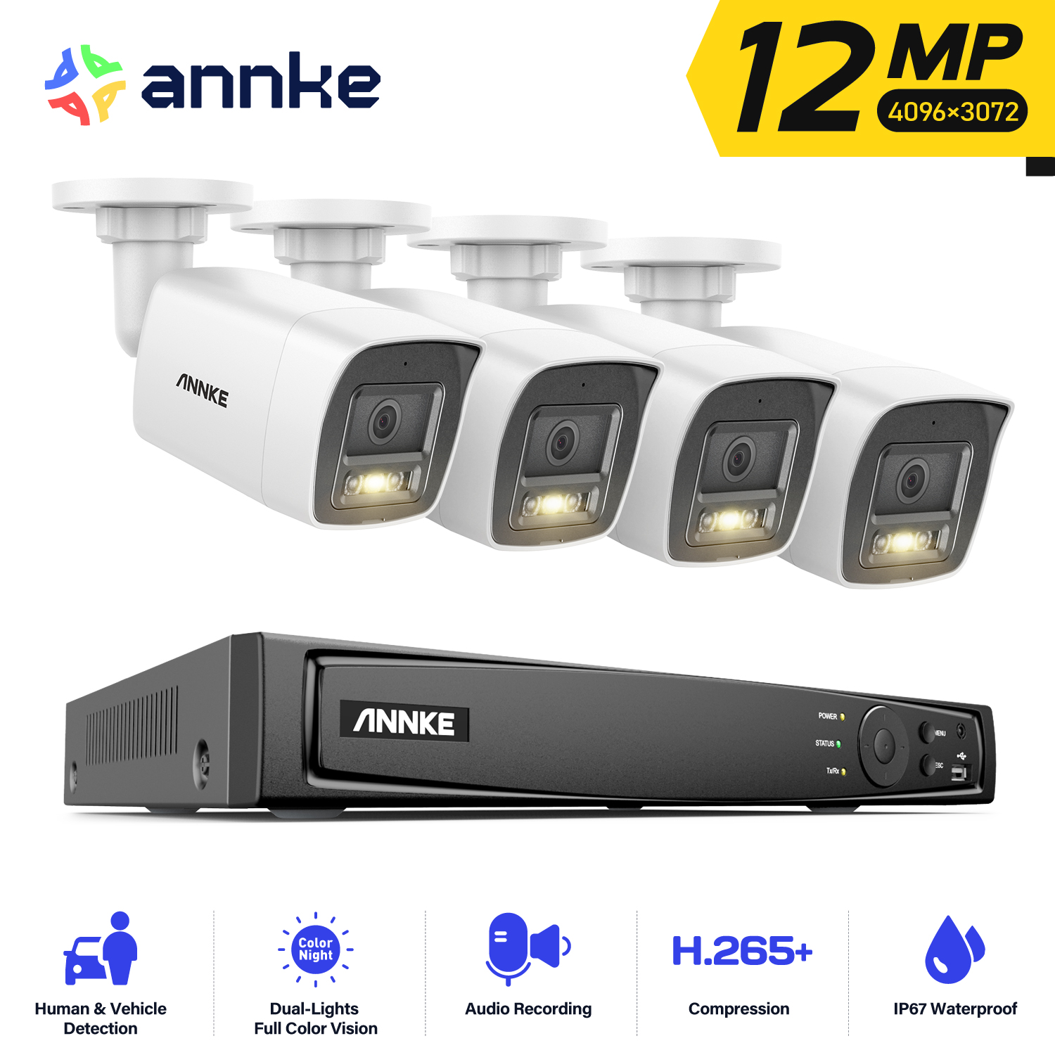 Home Security Kit With Camera - Système de vidéosurveillance ANNKE 4K POE