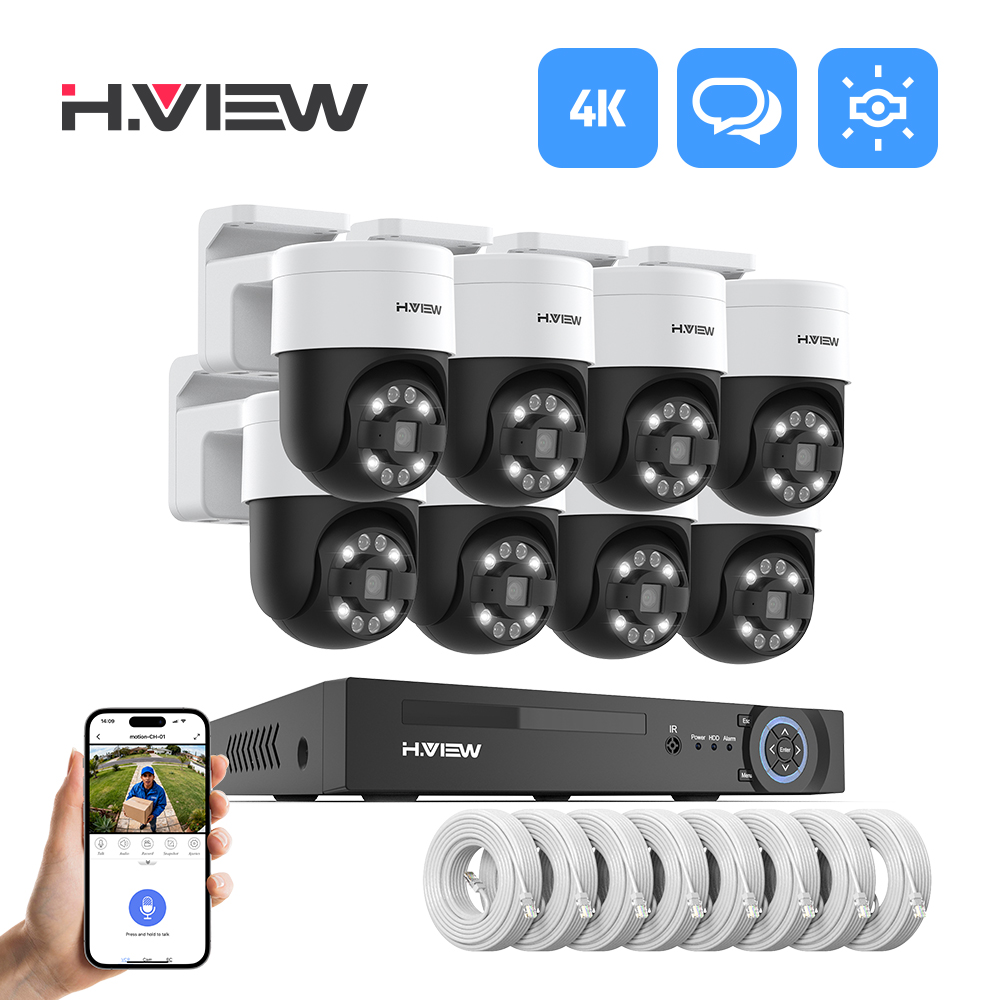 Home Security Kit With Camera - H.view 4K 5MP 8MP Système de