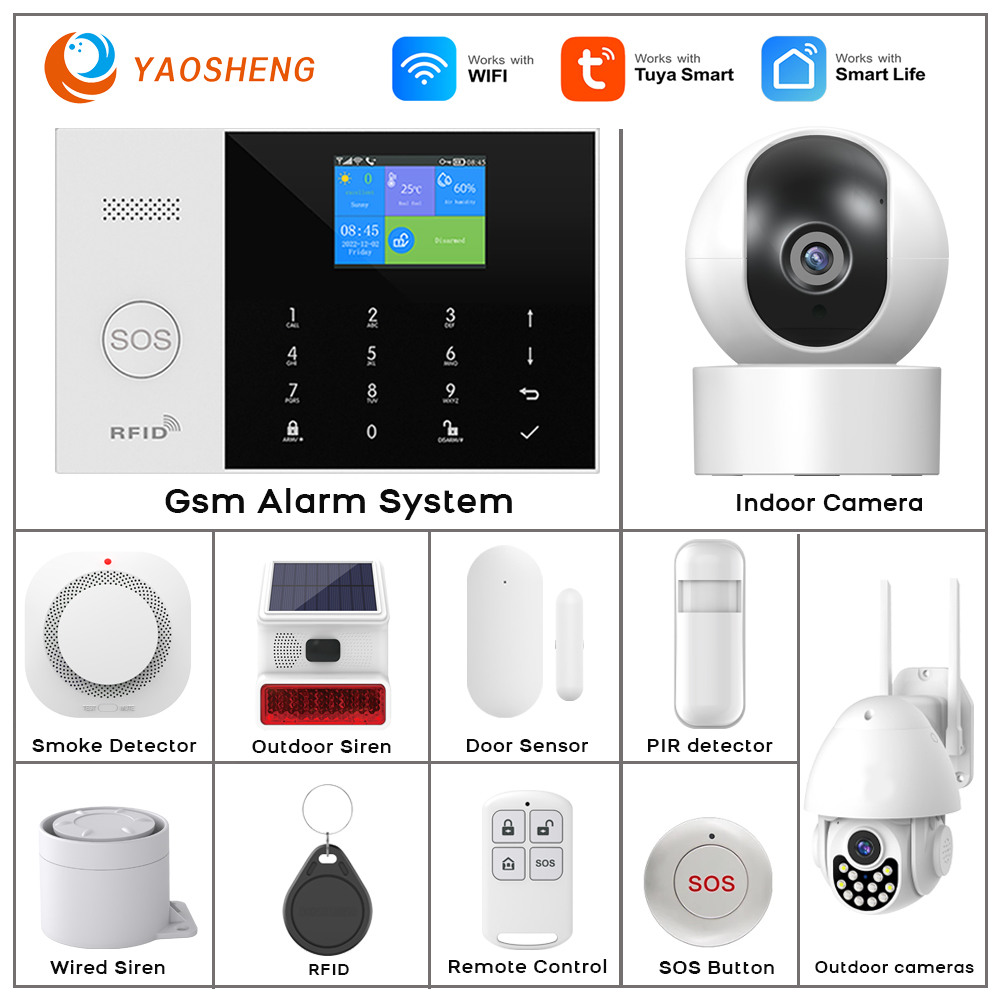 Sim Gsm Alarm - Système d'alarme de sécurité domestique 4G,
