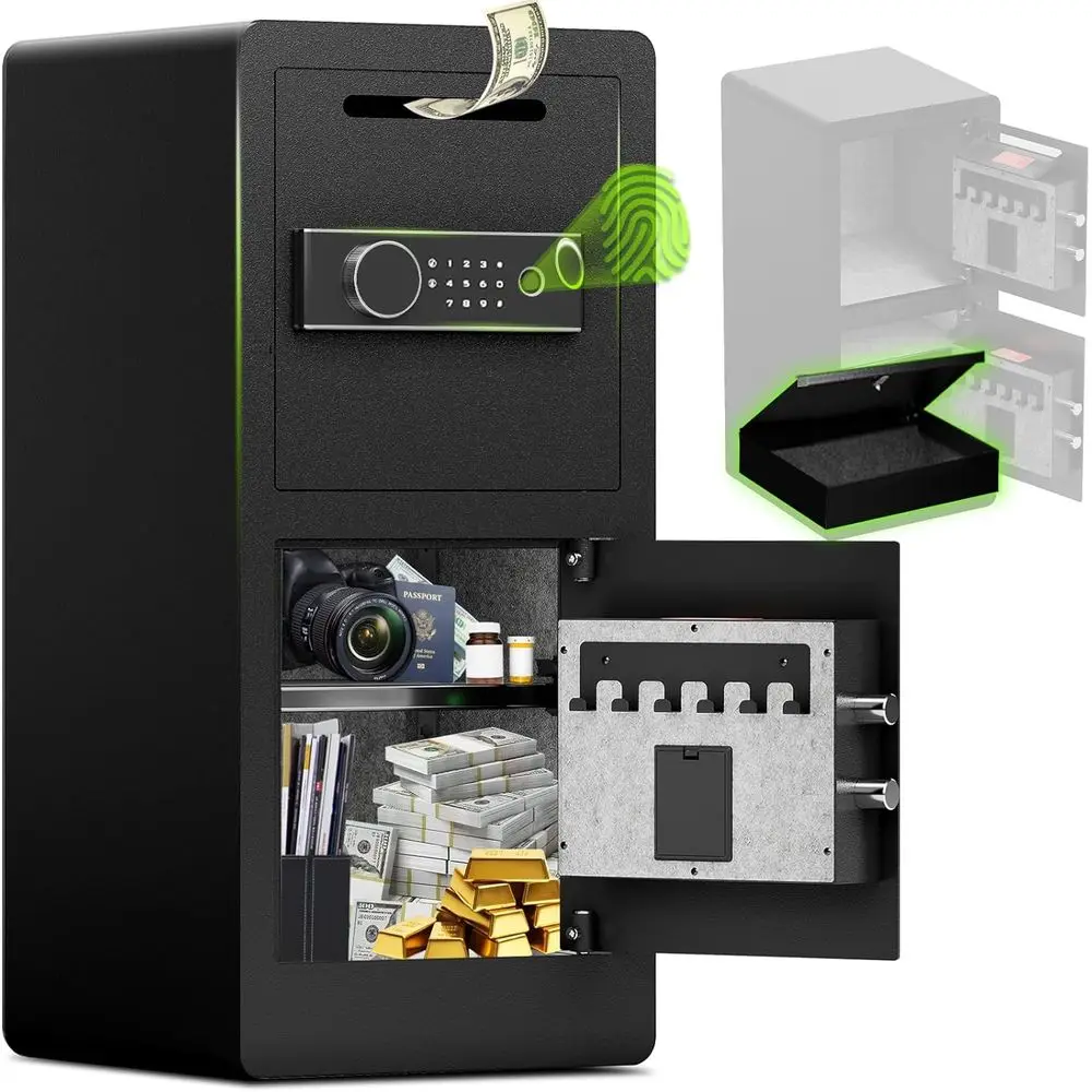 Safe Box Digital - Coffre-fort biométrique avec fente anti-pêche et