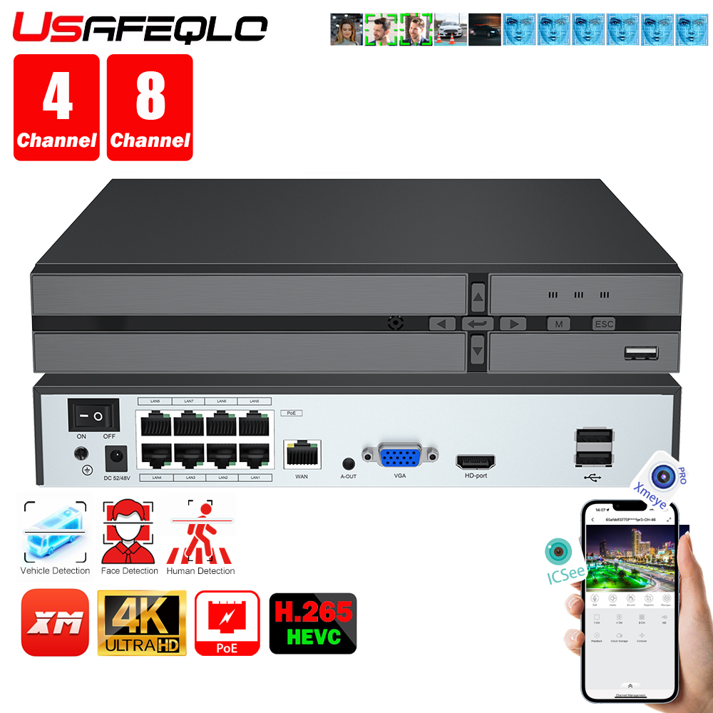 Home Security Camera - Détection faciale H.265 8ch * 4K