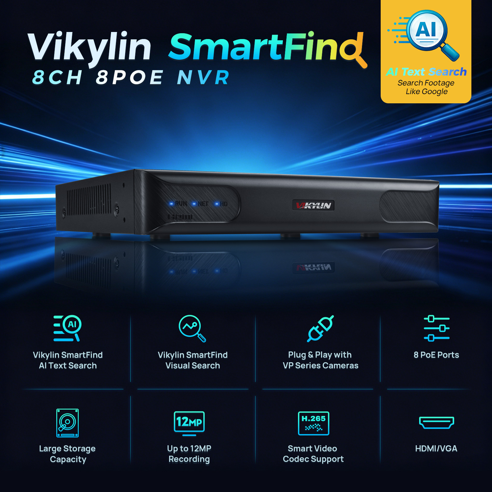 Home Security Video - Vikylin 4K NVR jusqu'à 12MP 8