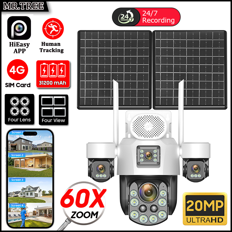 Home Security Ultimate - AOV quatre objectifs Surveillance extérieure caméra