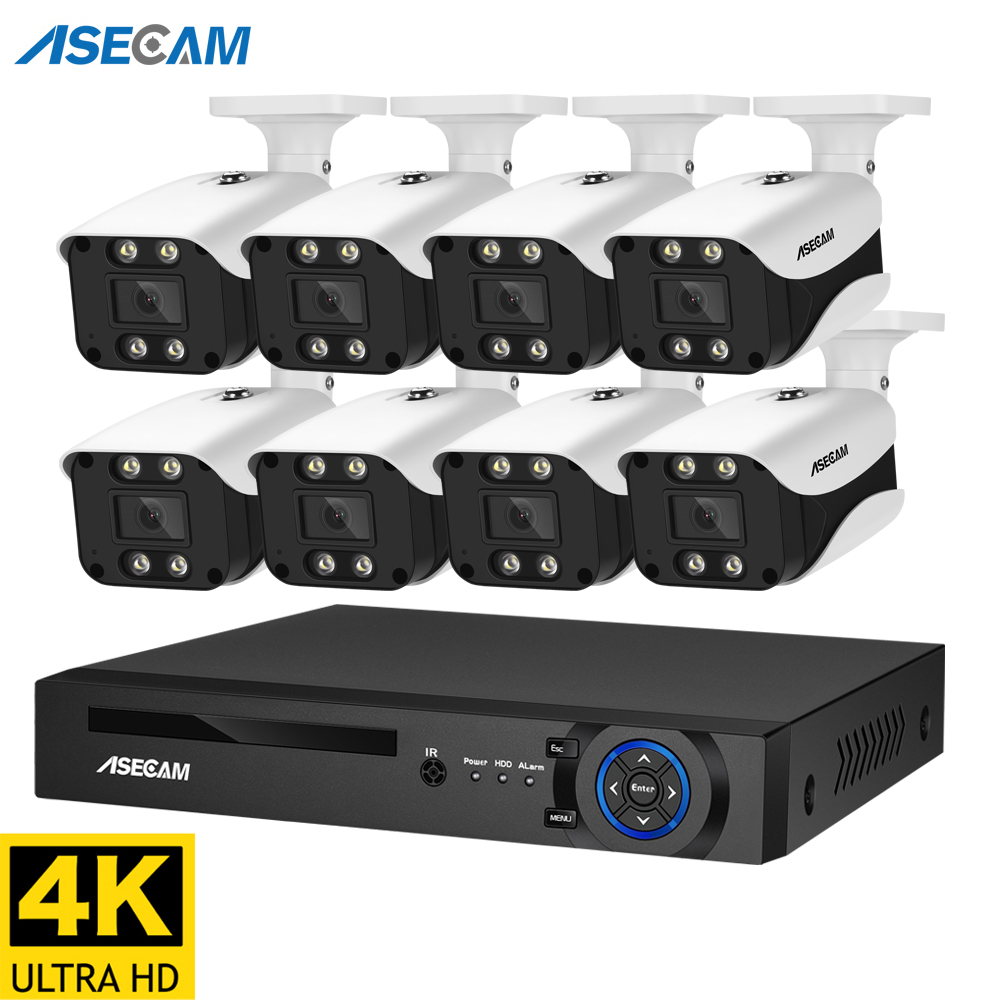 Home Security Kit With Camera - 8MP 4K camera video surveillance POE
