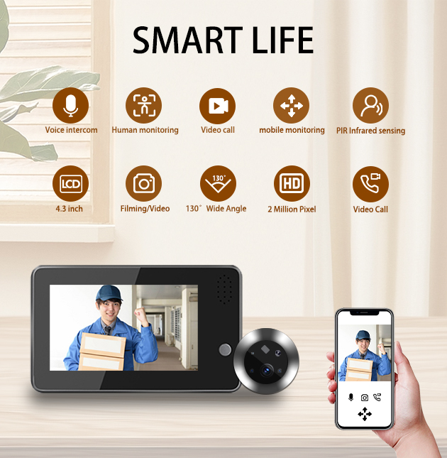 Home Security Video - Sonnette WiFi Tuya Smartlife 4,3 pouces