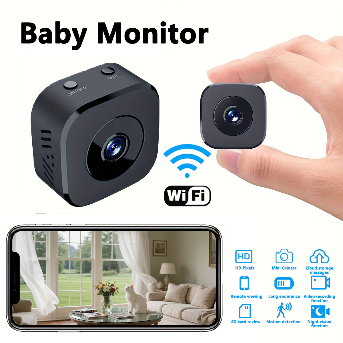 Home Security Camera - 1080P HD Mini caméra WiFi sécurité