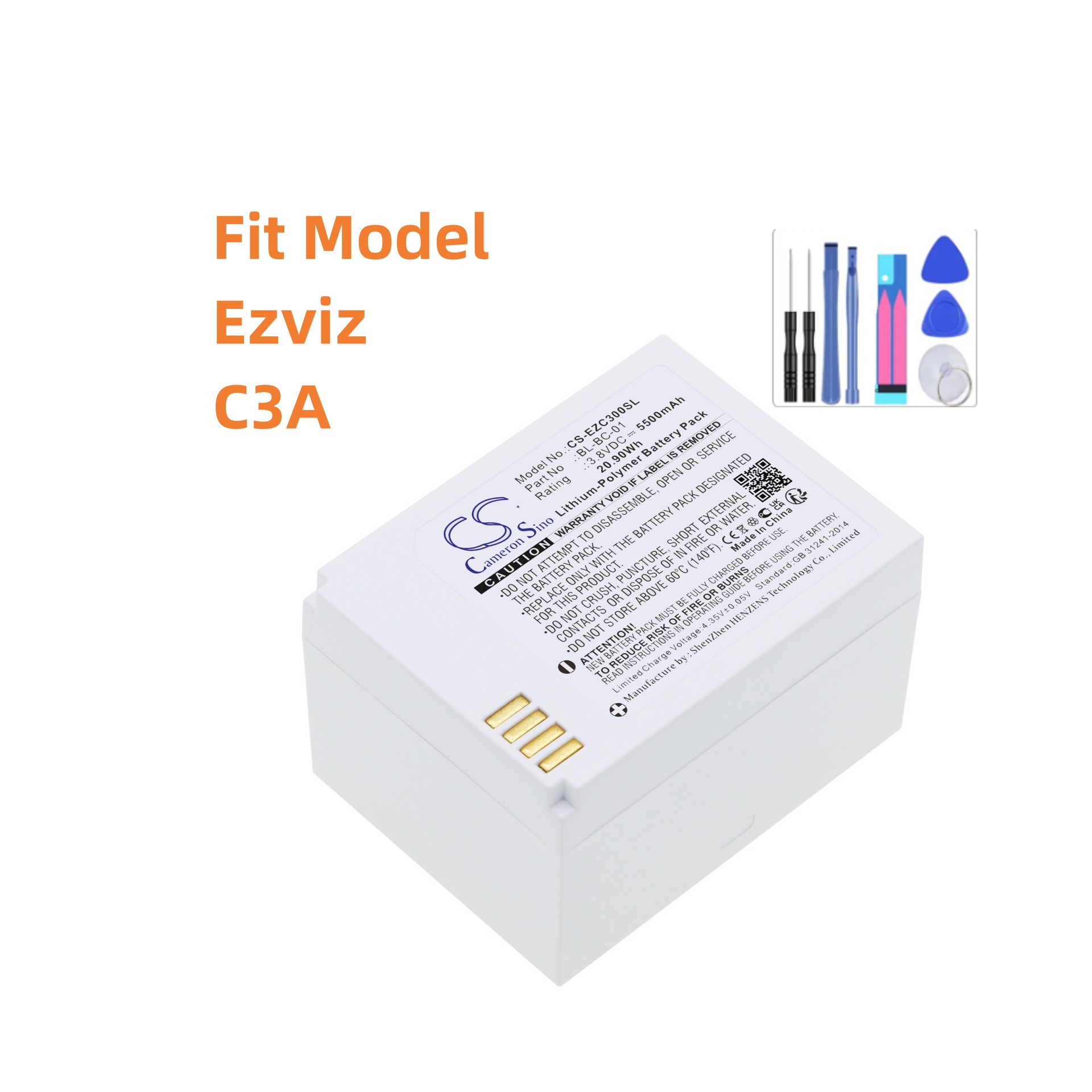 Home Security Battery Replacement - Batterie de remplacement pour Ezviz: BL-BC-01,