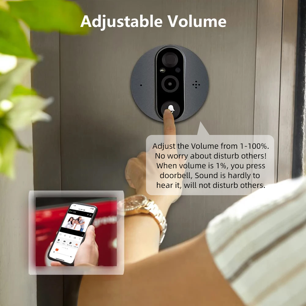 3MP Tuya Smart Peephole avec c - Home Security Google Camera avis et prix