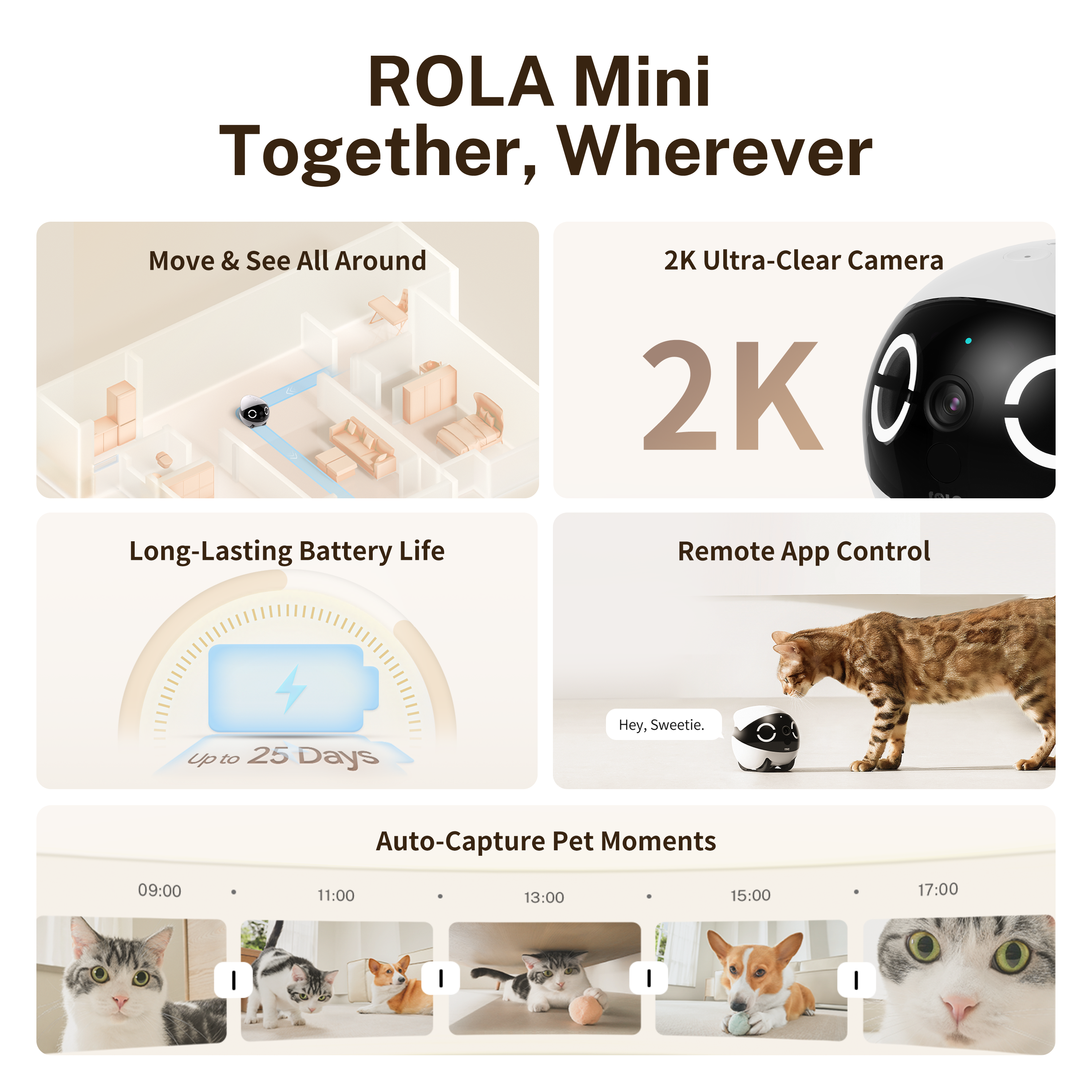 ROLA Mini Robot de surveillanc - Home Security Camera avis et prix