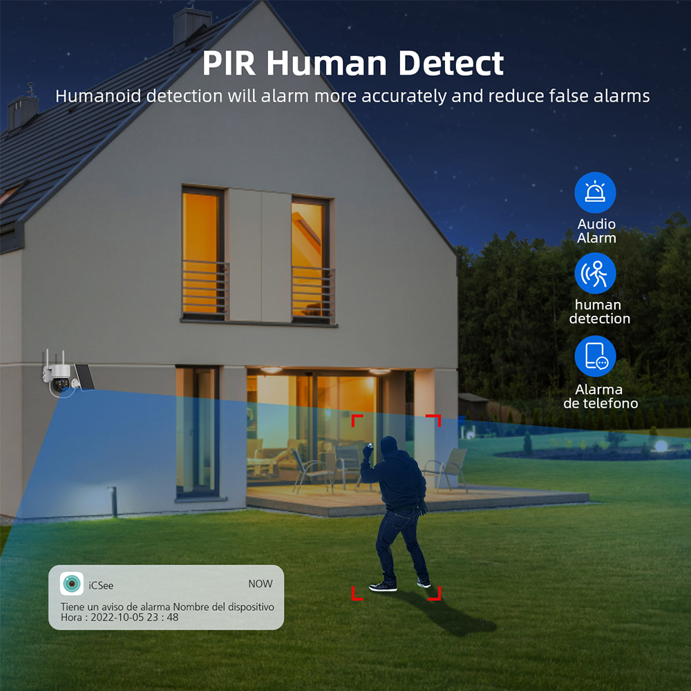 Caméra solaire WIFI 4MP PIR dé - Home Security Cameras Wireless avis et prix